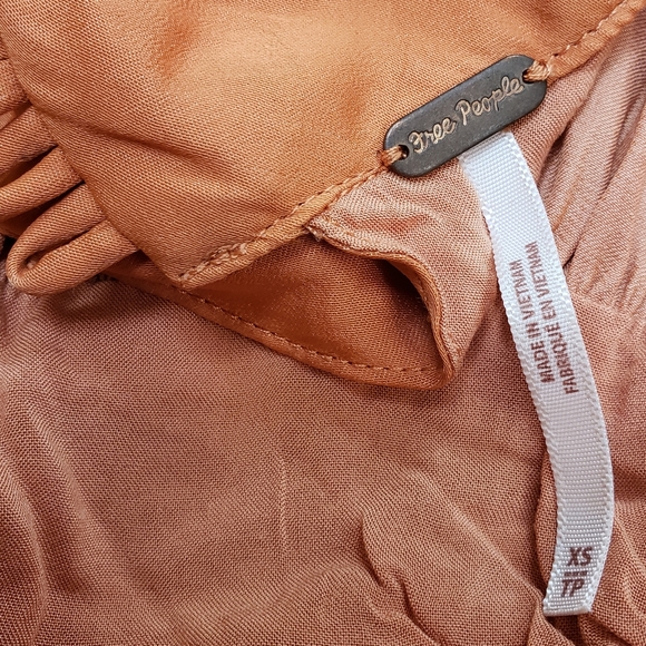 XS Free People Piper Backless Crop, Long Sleeve in Mango/ Dusty Orange - Picture 13 of 16